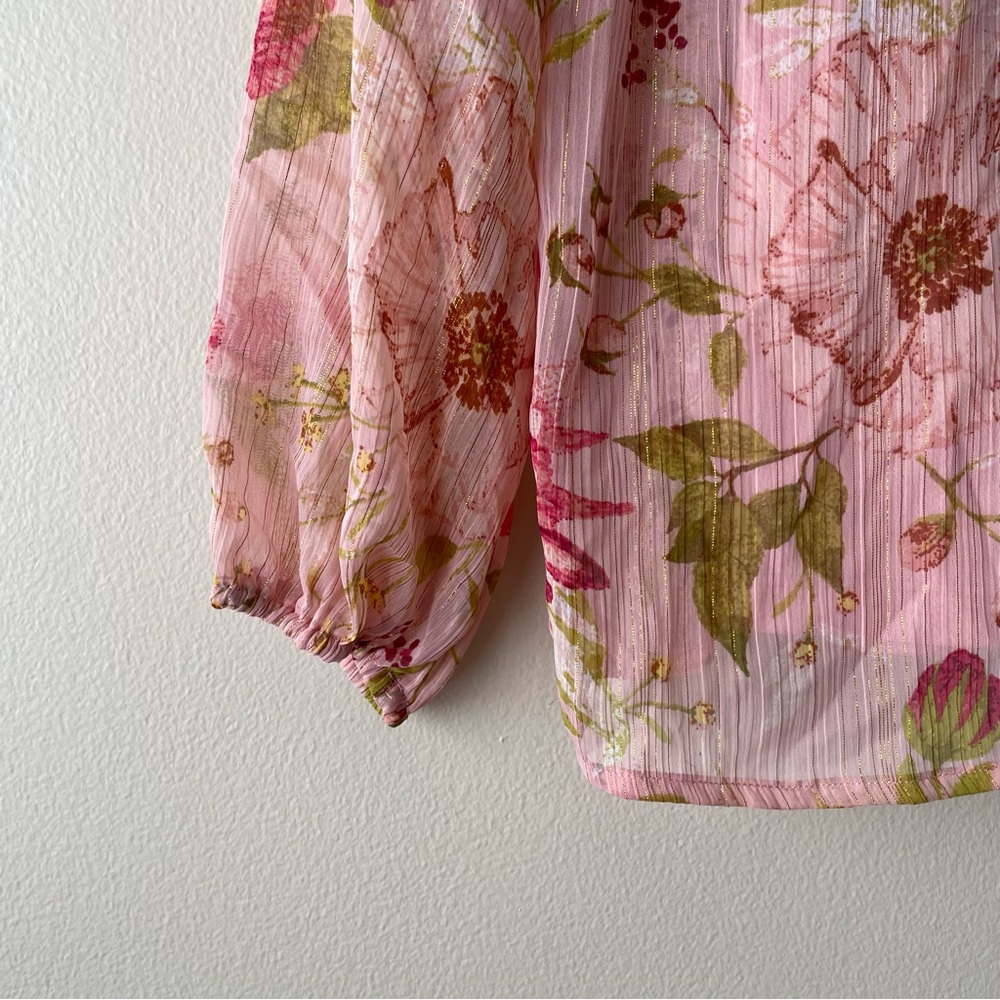 NWT LC Lauren Conrad Sheer Blouse with Camisole Women’s M Pink Feminine Office - Picture 4 of 7